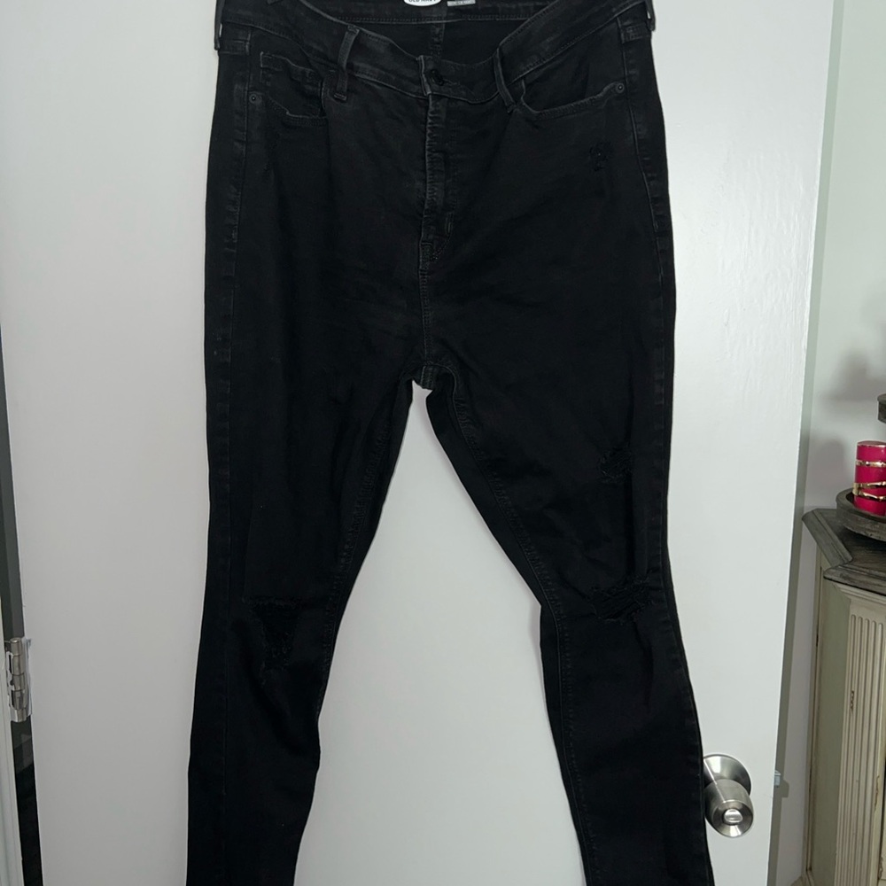 Old Navy Women's Dark Black super Skinny Jeans distressed
